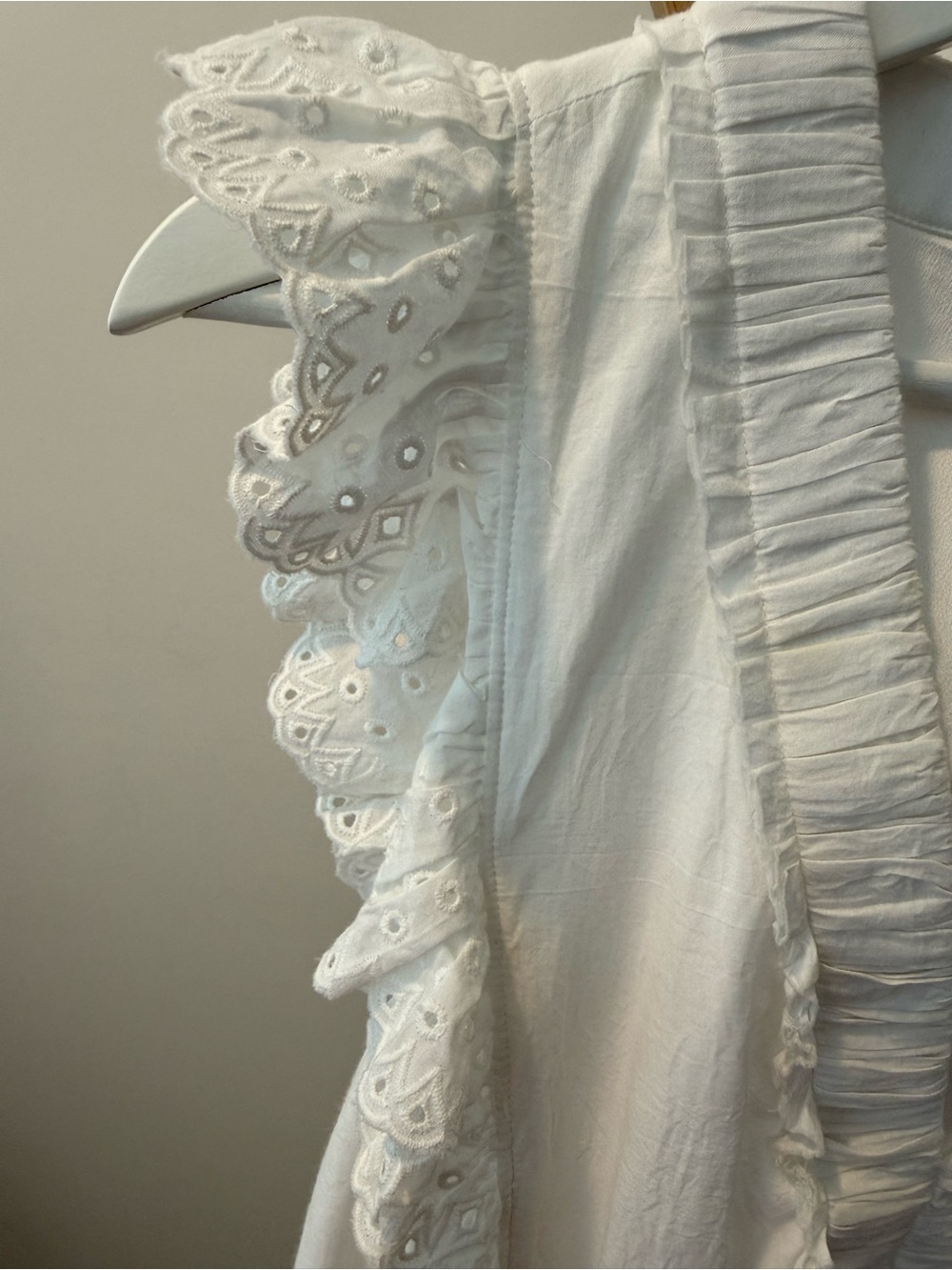 La Ligne White Eyelet Ruffle V-Neck Maxi Dress - Picture 4 of 7